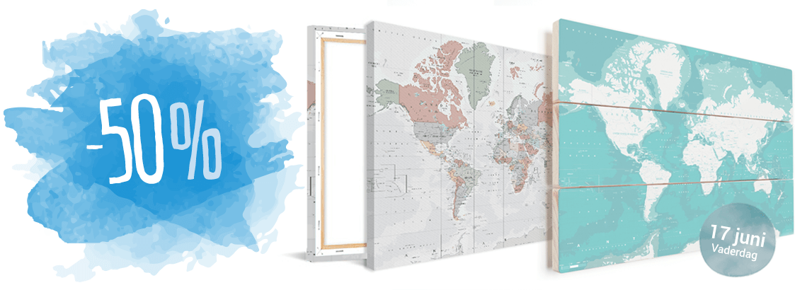 Vaderdagkorting Wereldkaarten
